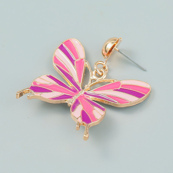 New Bohemian Style Butterfly Oil Dropping Earrings