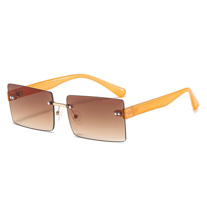 Square frameless color candy Sunglasses