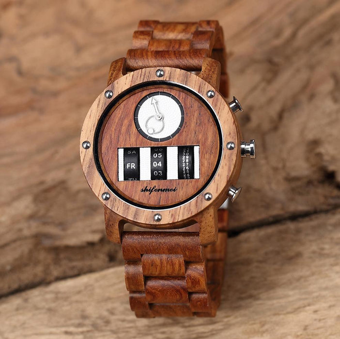 Multifunctional Men's Wooden Watch Outdoor Sports Watch