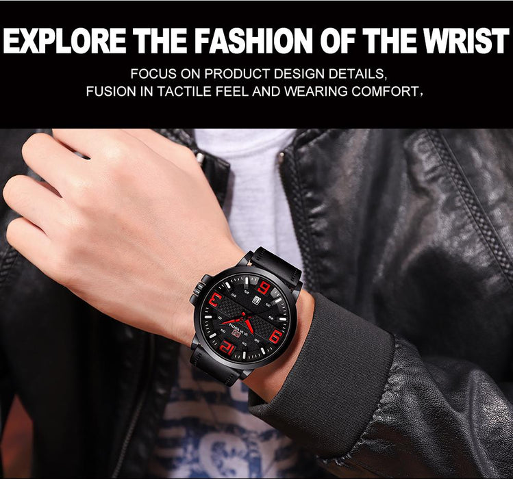 Calendar Wristwatch Fashion Mens Top Brand Luxury Sports Leather Watches