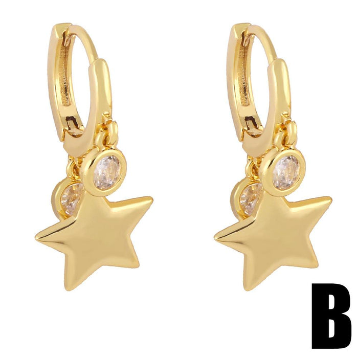 High Sense Personalized Five Pointed Star Retro Earrings