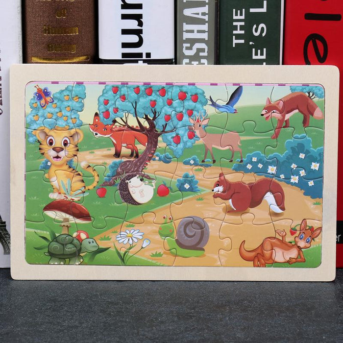 24 Pieces of Wooden Puzzle for Children