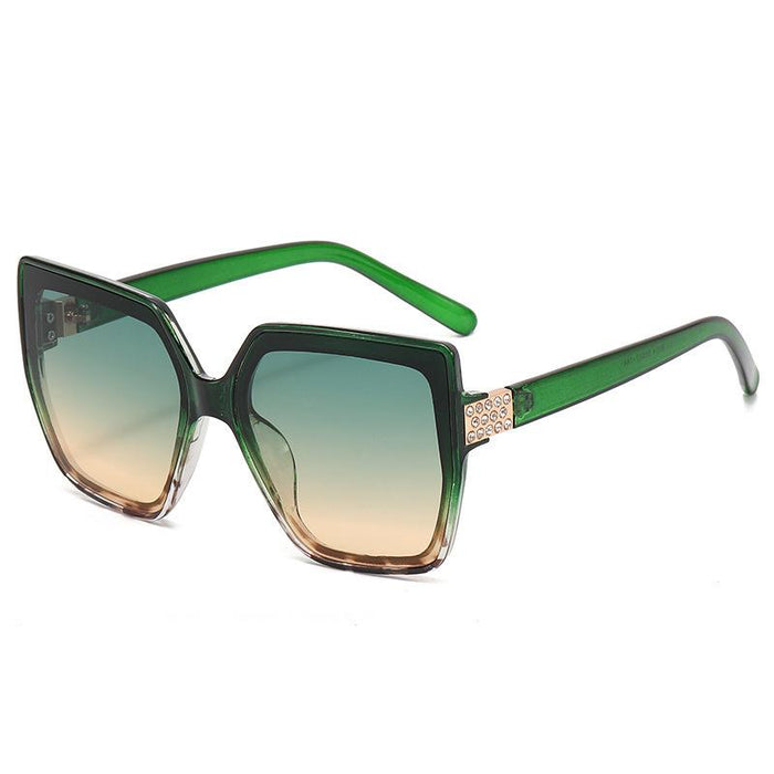 Retro large frame cat's eye square Sunglasses