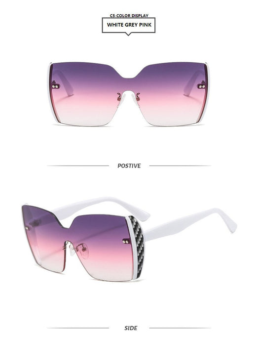 One piece half frame Sequin Sunglasses