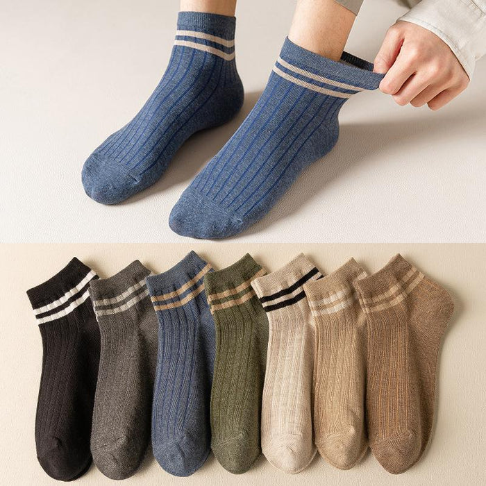 New Striped Boat Socks Sweat-absorbing Breathable Cotton Socks