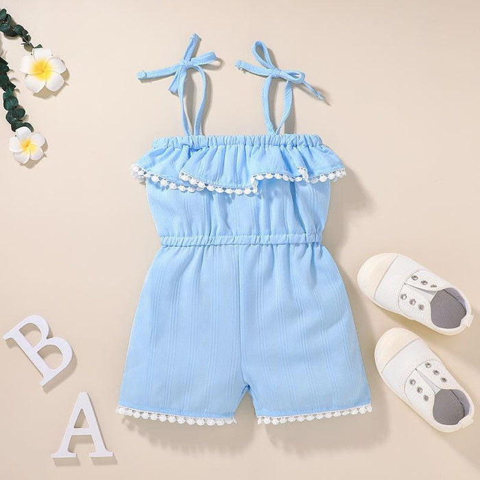 Kid's Summer Blue Sling Jumpsuit