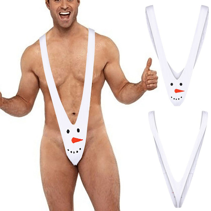 Christmas Snowman Men's Strap Sexy Underwear