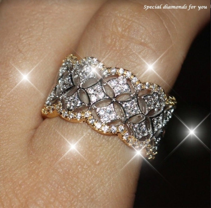 Hot Selling Micro Set Zircon Wave Ring Women's Jewelry