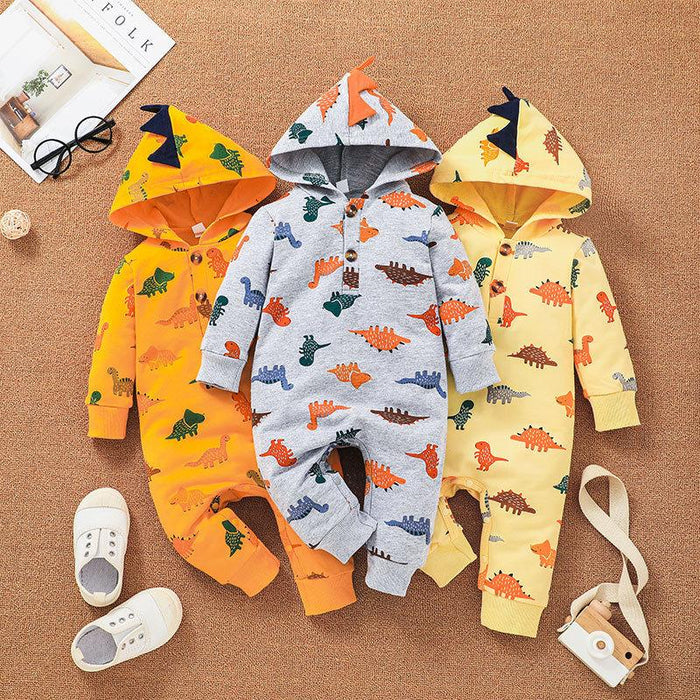 Newborn Baby Clothes Dinosaur Print Jumpsuit