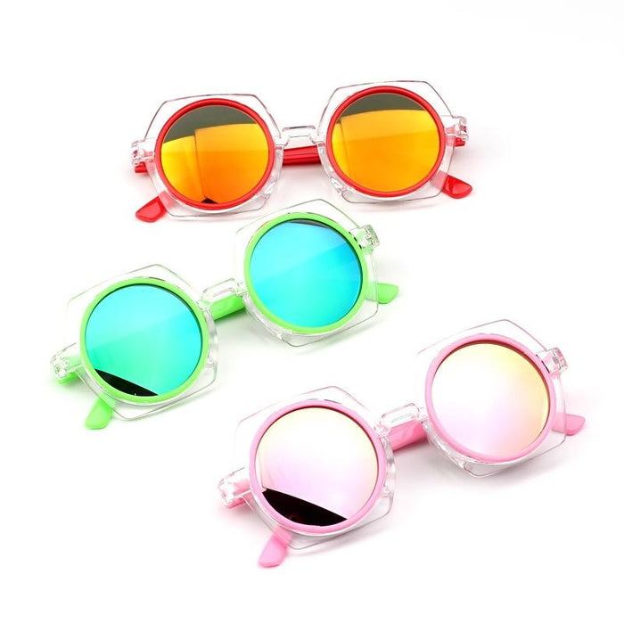 Children's Sunglasses New transparent frame reflective colour