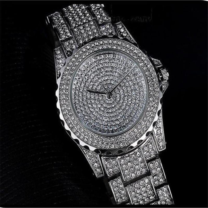 Women Silver Watches Bling Casual Ladies Clock Quartz Gold Wristwatch