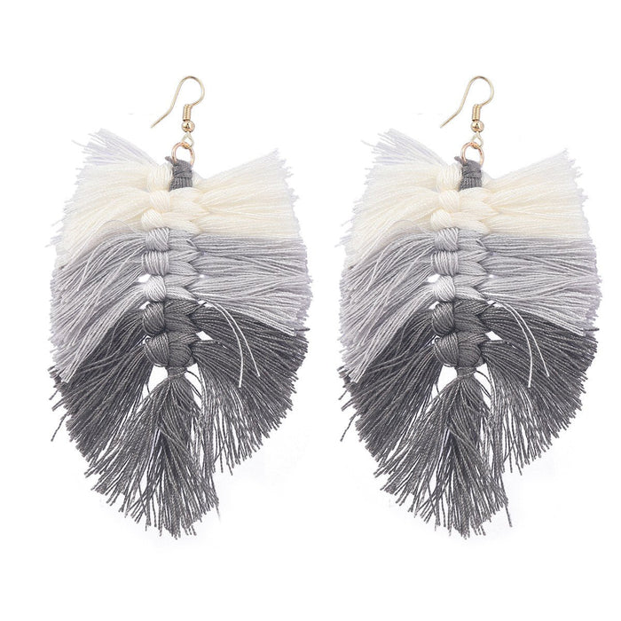 Women's Bohemian Style Hand Woven colour Matching Earrings