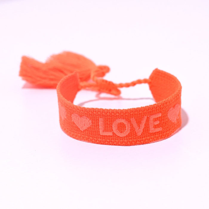 Bohemian Handmade Embroidery LOVE Letter Bracelet