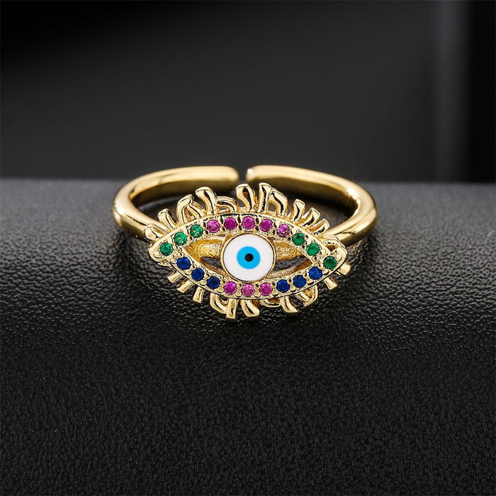 New Lucky Eye Shape Geometric Opening Ring