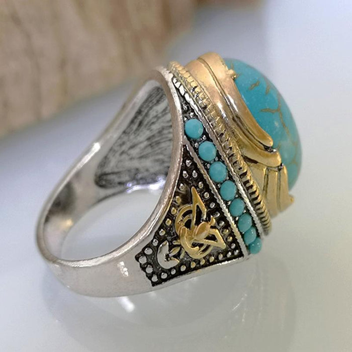 Personality Fashion Vintage Turquoise Men's Ring