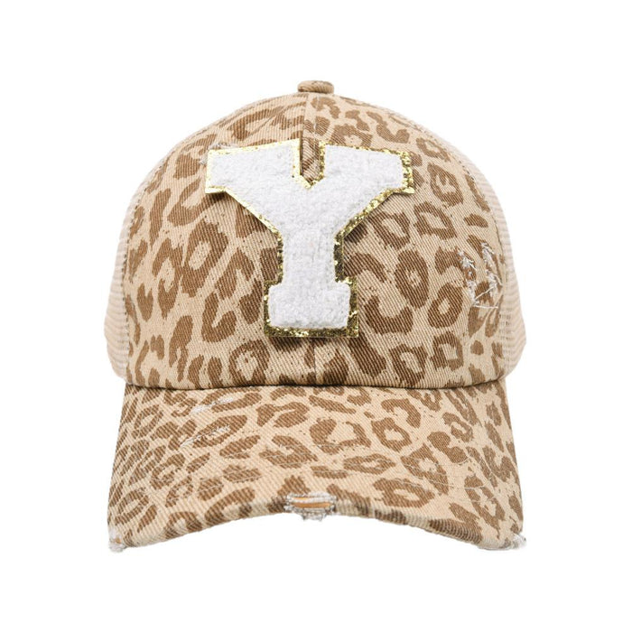 New Leopard 26 Letter Baseball Cap Sports Permeable Mesh Cap