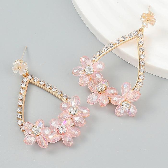 Fashion Exaggerated Geometric Floral Stud Earrings