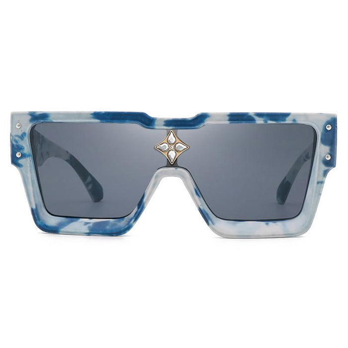 Men's and women's large frame square Rhinestone Sunglasses