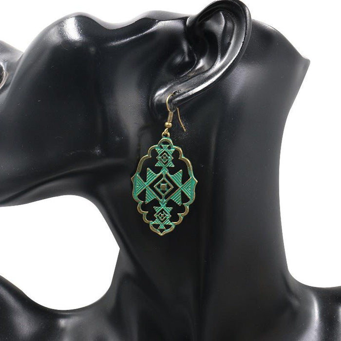 New Fashion Alloy Vintage Hollow Out Long Earrings