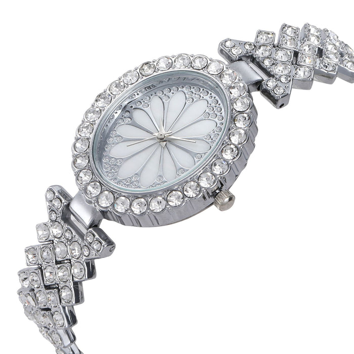 Women Watch Rhinestone Steel Quartz Fashion Wristwatch LLZ13885