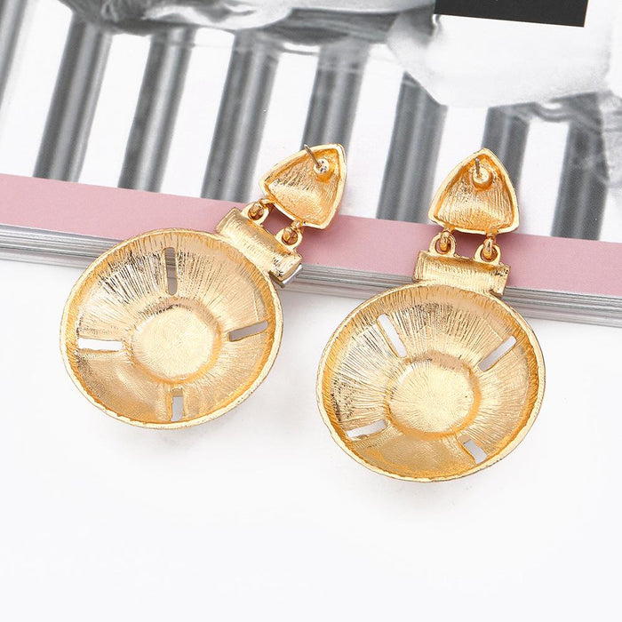 New Baroque Gold Round Female Earrings