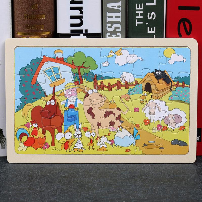 24 Pieces of Wooden Puzzle for Children