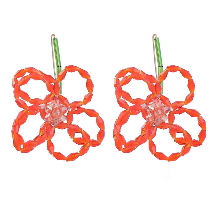 Fashion Multicolour Acrylic Floral Earrings