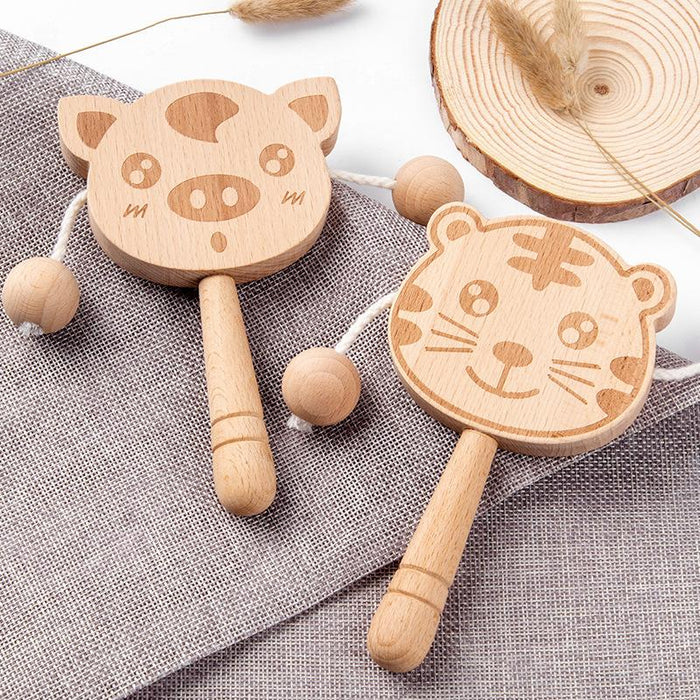 Children's Wooden Cartoon Rattle Rattle Toys