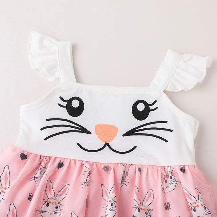 Baby Girls Cute Bunny Sling Jumpsuit