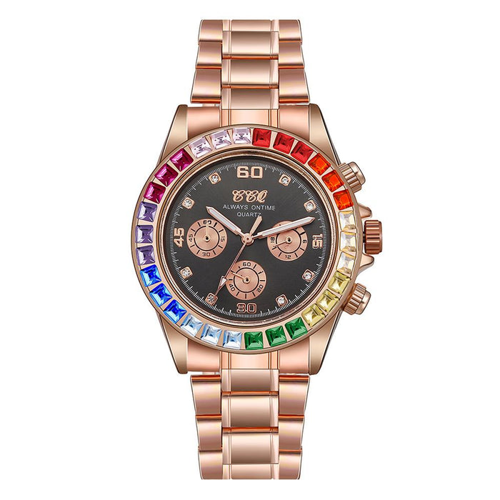 New Fashion Diamond Inlaid Atmosphere Color Rhinestone Watch Llz20792