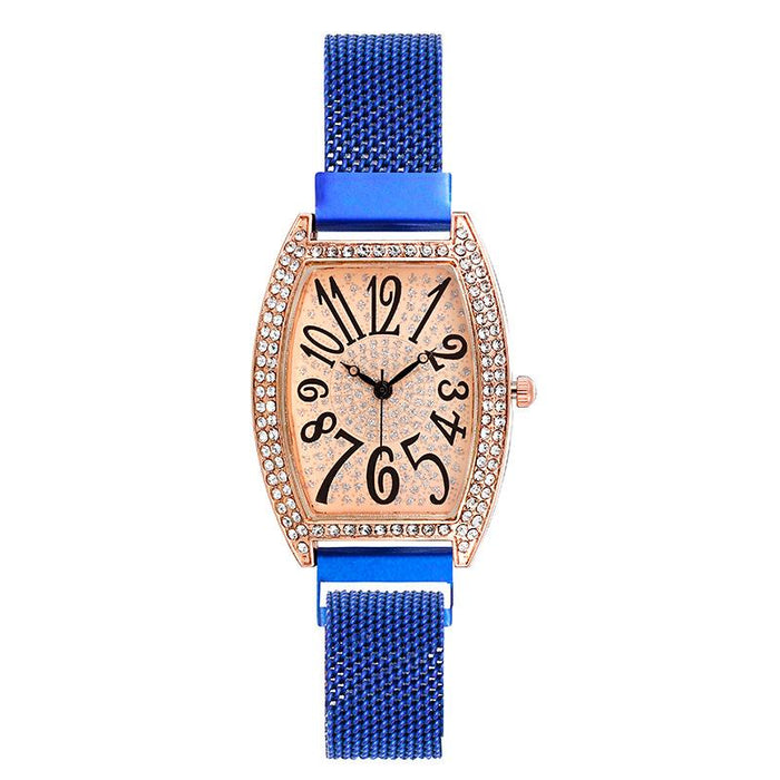 Fashion Decoration All Over The Sky Star Rhinestone Mesh Belt Women's Watch Llz20807