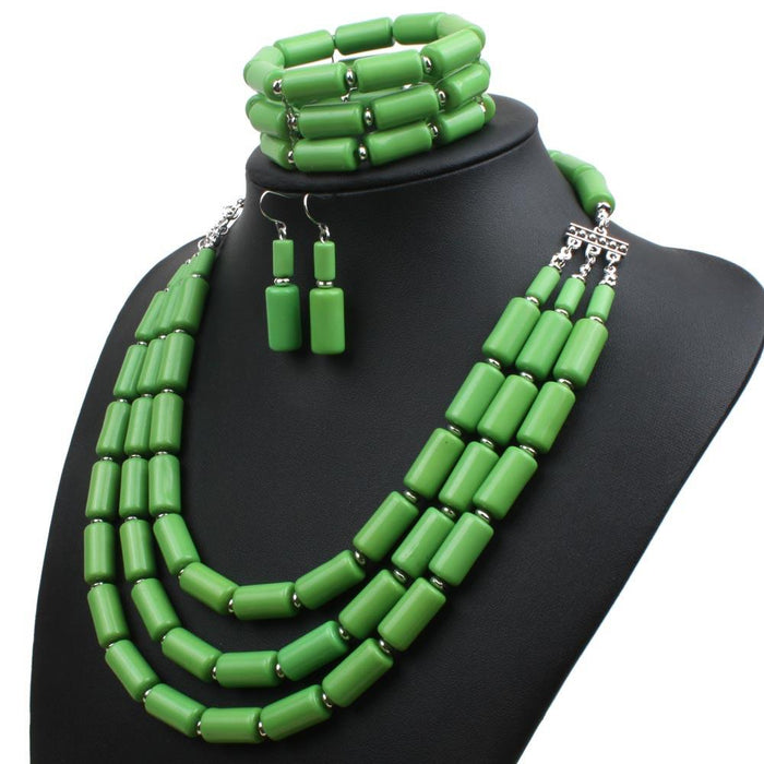 Women's Jewelry BEADED Three Piece Multi-layer Necklace Set