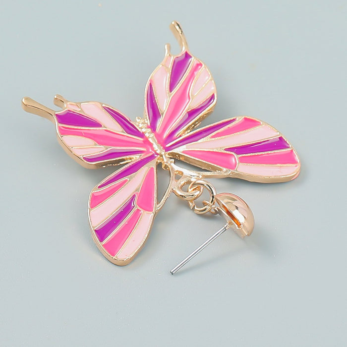 New Bohemian Style Butterfly Oil Dropping Earrings