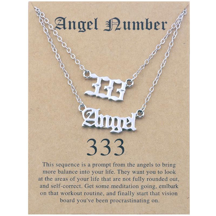 Angel Number Set Card Necklace