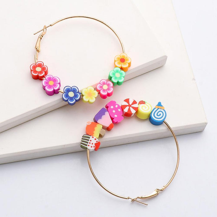 New Creative Mixed Color Cartoon Animal Funny Flower Earrings