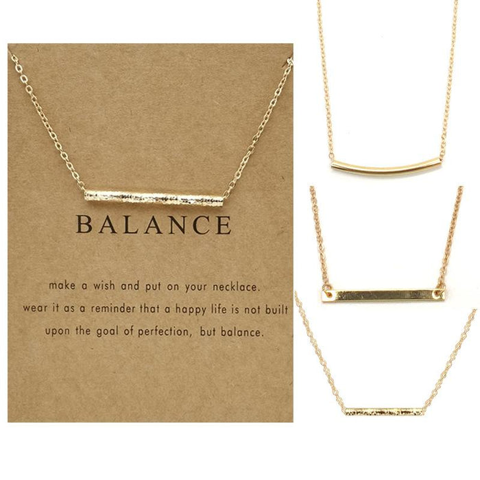 Balance Beam Clavicle Chain Card Short Necklace