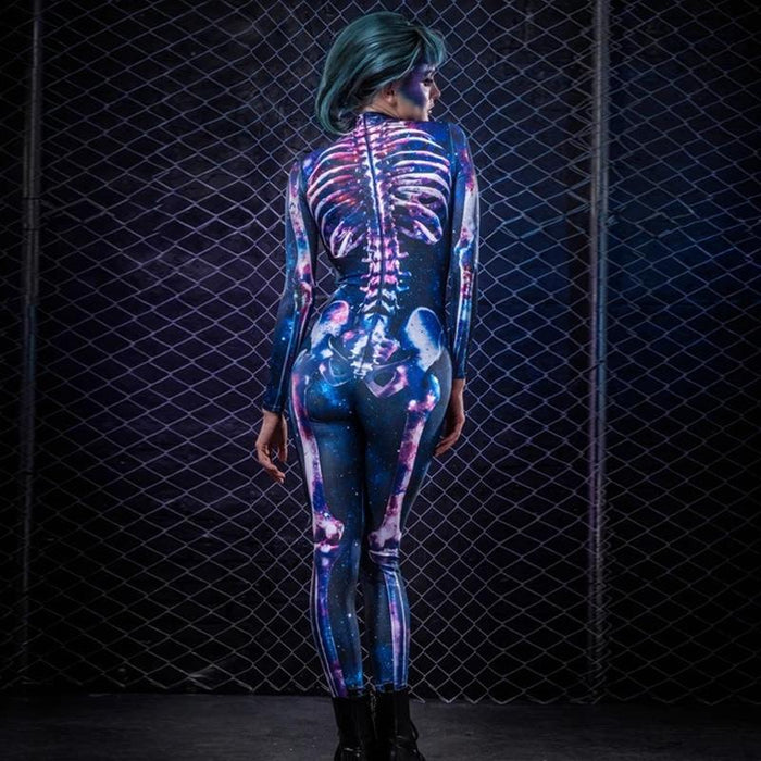 Halloween Dance Horror Costume Cosplay Skeleton Costume Body Skeleton Tights Jumpsuit