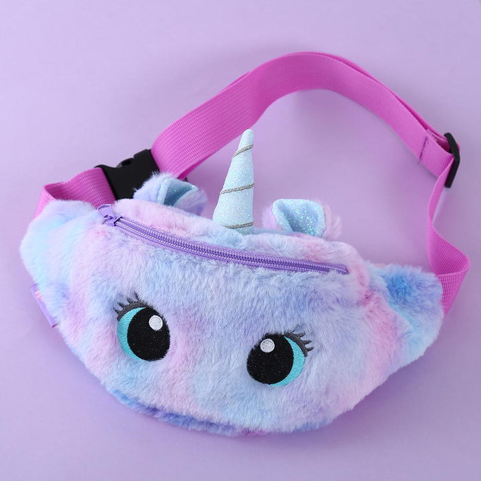 Unicorn Cartoon Plush Shoulder Bag | Purse For Girl