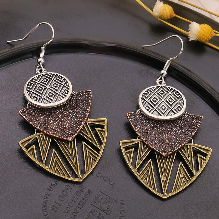 Women's Pop Geometric Metal Fashion Gradient Earrings