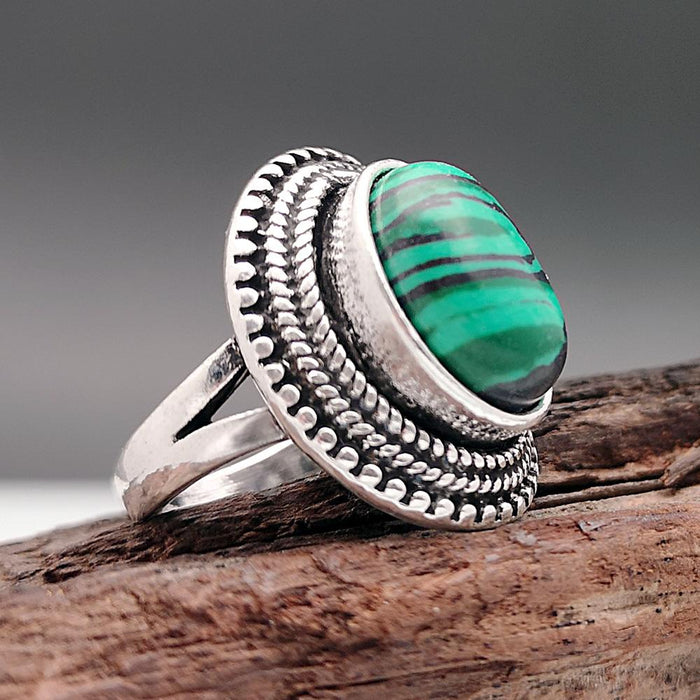 New Fashion Creative Watermelon Green Natural Stone Ring