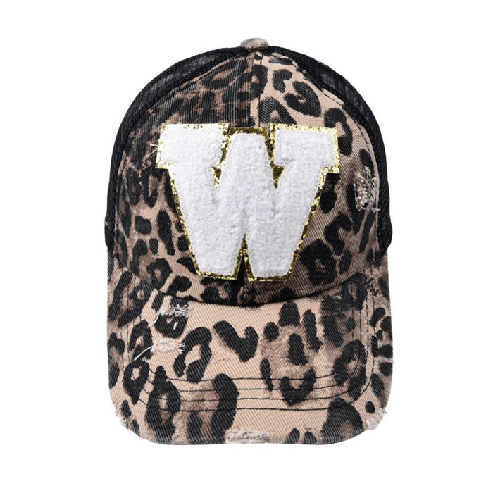 26 Letters Leopard Print Baseball Cap