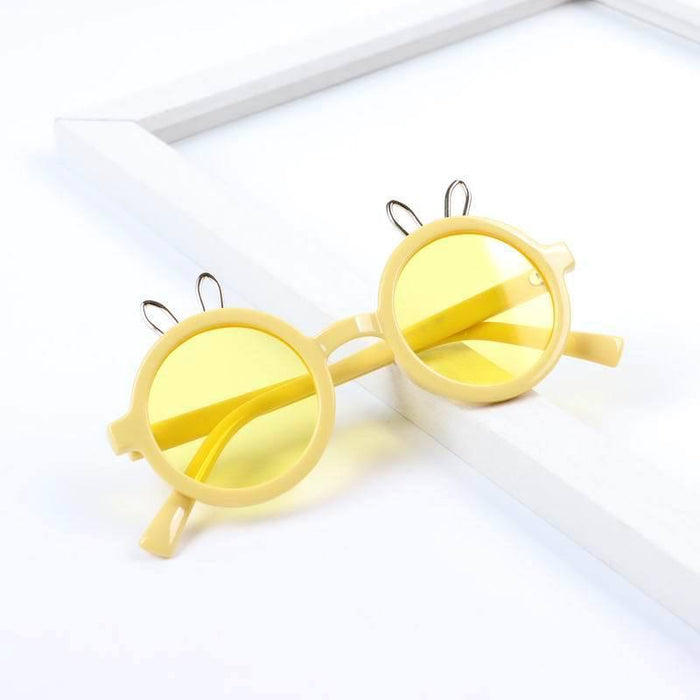 Children's Sunglasses lovely round frame rabbit ear glasses