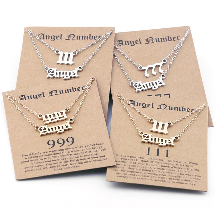 Angel Number Set Card Necklace