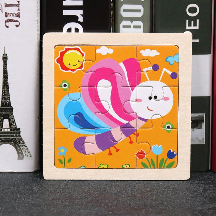 Children's Wooden Cartoon Animal Puzzle Toy