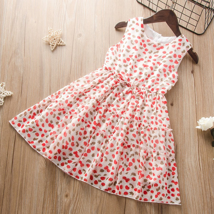 Chiffon Skirt vest children's skirt Floral Dress