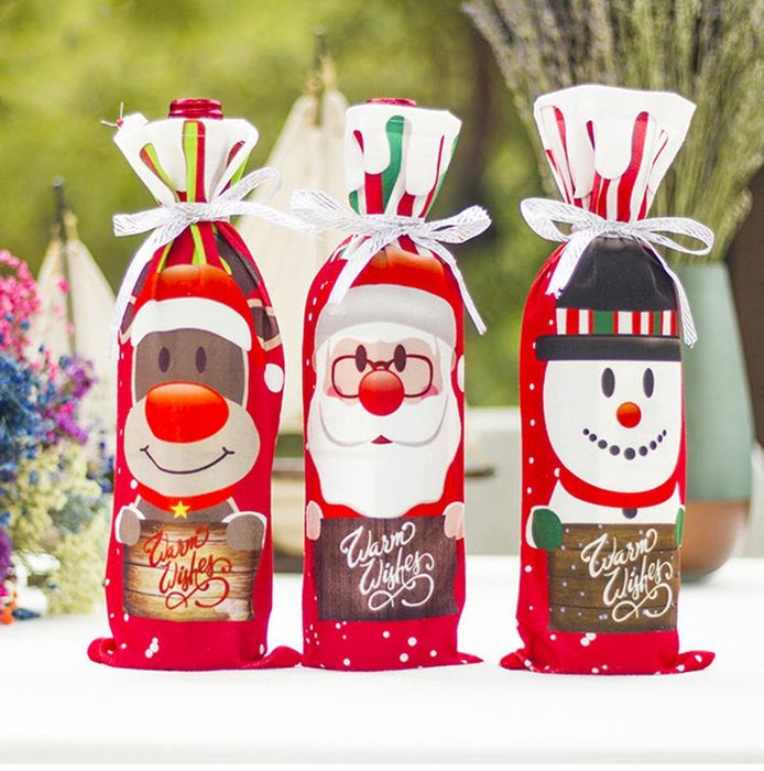 Christmas Decorations For Home Santa Claus Wine Bottle Cover