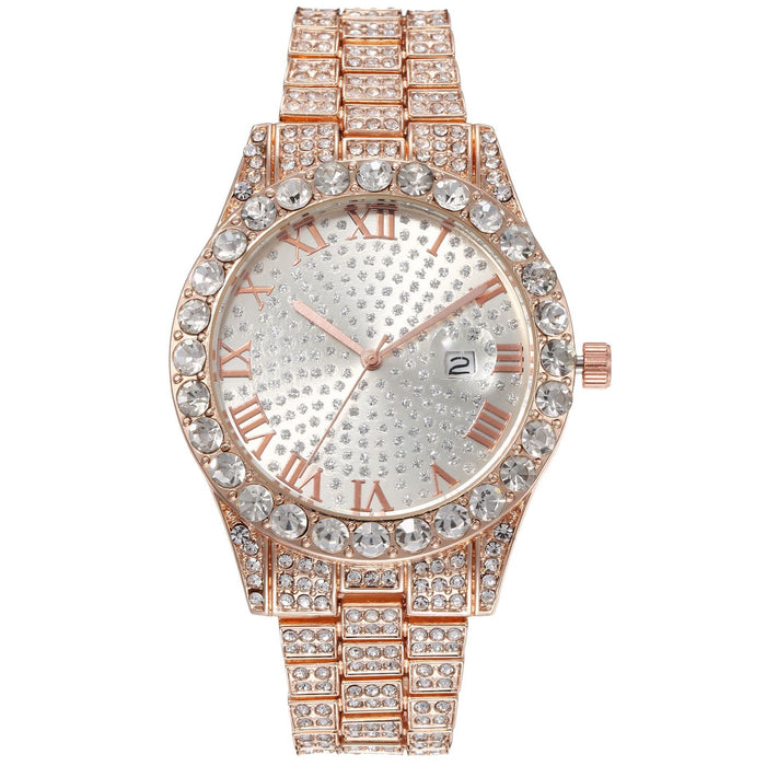 Women Watch Rhinestone Steel Quartz Fashion Wristwatch LLZ13880