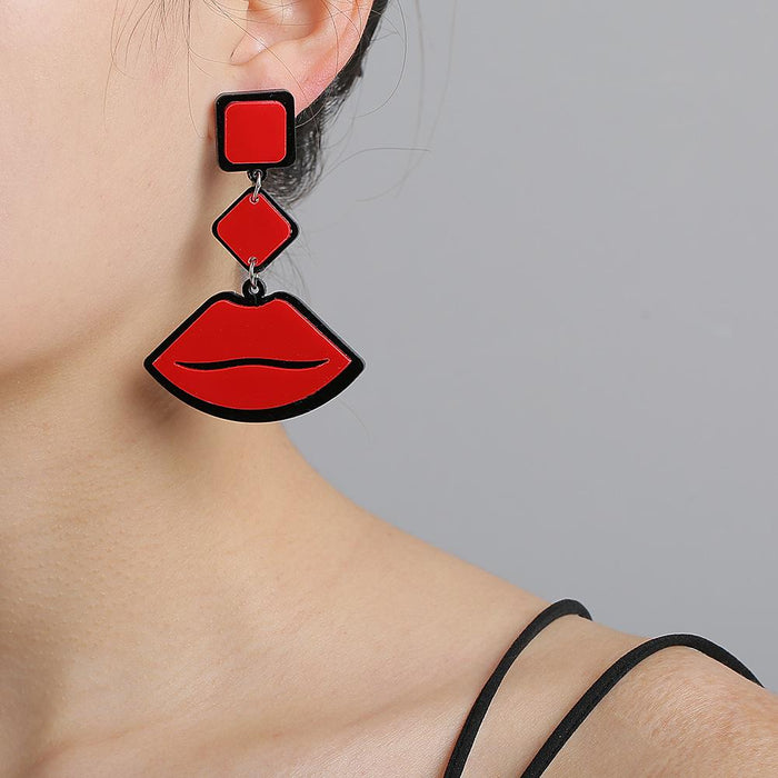 New Red Creative Personalized Female Earrings Accessories