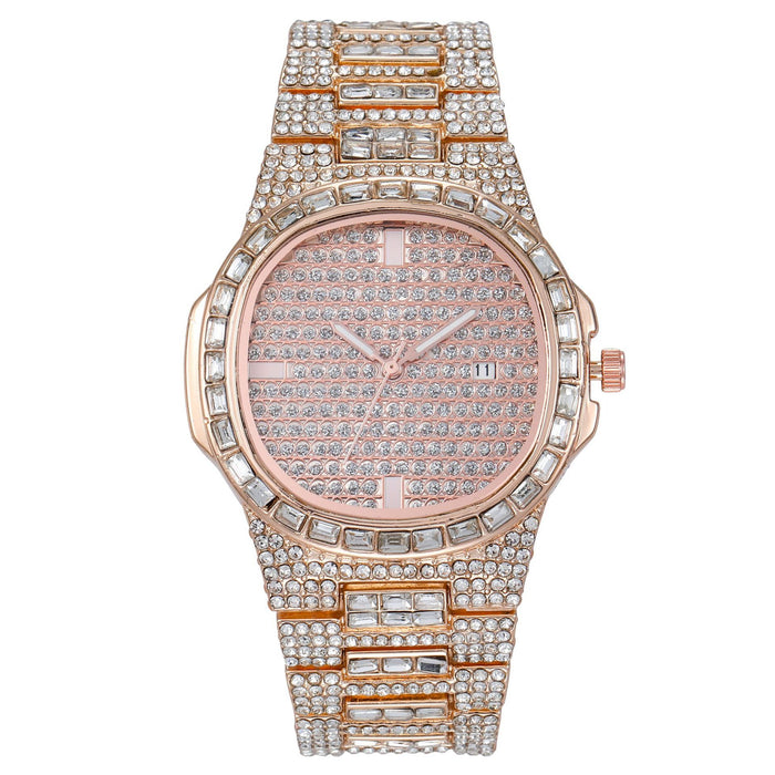 Women Watch Rhinestone Steel Quartz Fashion Wristwatch LLZ13891