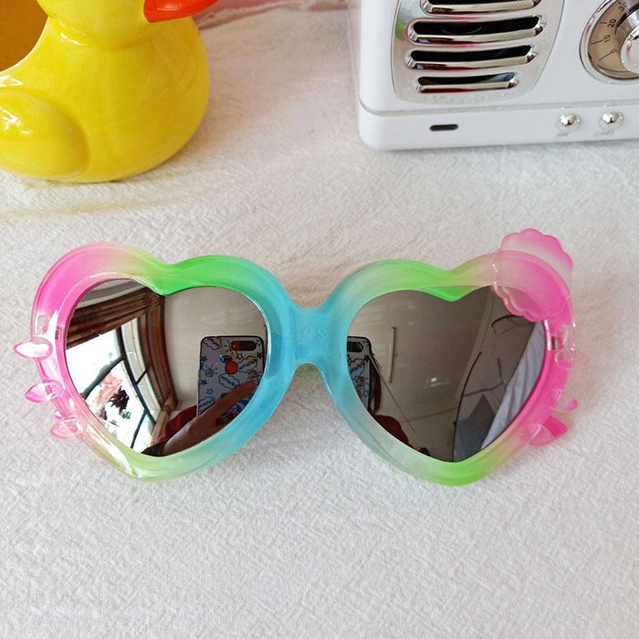 Children's Colorful Heart Shape Cartoon Cat Sunglasses